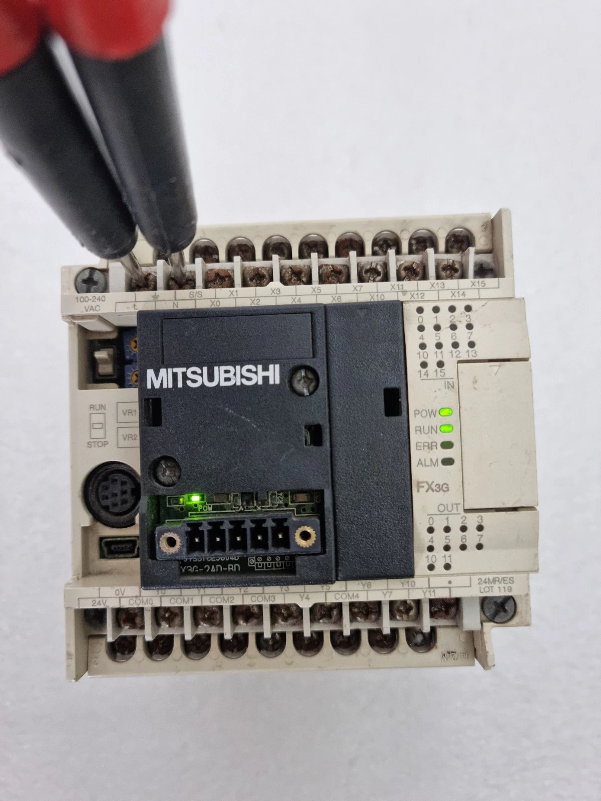 MITSUBISHI FX3G-24MR/ES 100-240VAC PROGRAMMABLE CONTROLLER (USED) MADE IN JAPAN