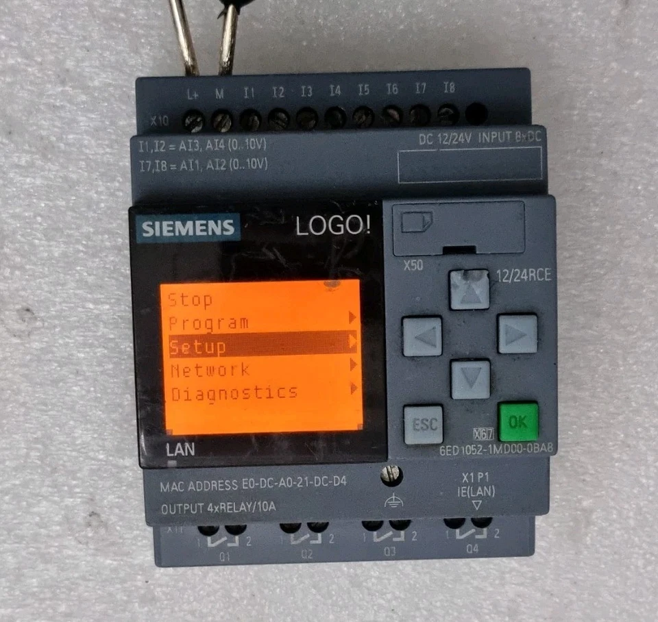 Used Working Siemens 6ED1052-1MD00-0BA8 12/24RCE Logo Programmable Relay