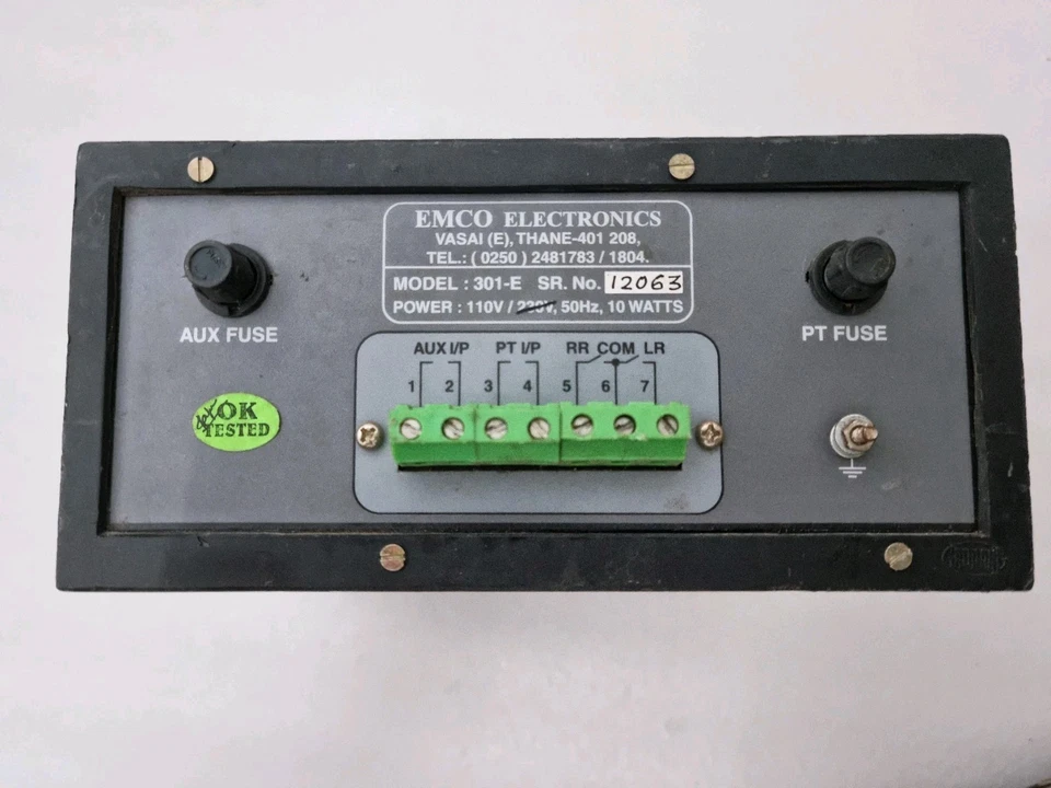 Emco EE 301-E Automatic Voltage Regulating Relay 110V 50Hz 10 Watts For Parts